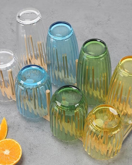 Acrylic Clear Highball Plastic Cups | Plastic Reusable Tumblers 15oz & 20oz (Set of 8) | Stackable | BPA-free Tumblers | Shatterproof | Top-rack Dishwasher Safe