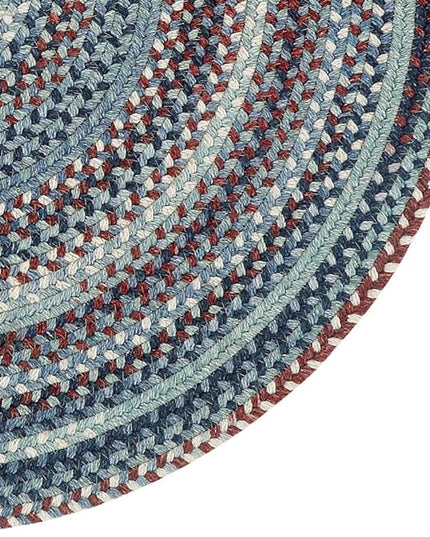 Capel American Heritage Barn Blue 7' 0" Round Braided Rug