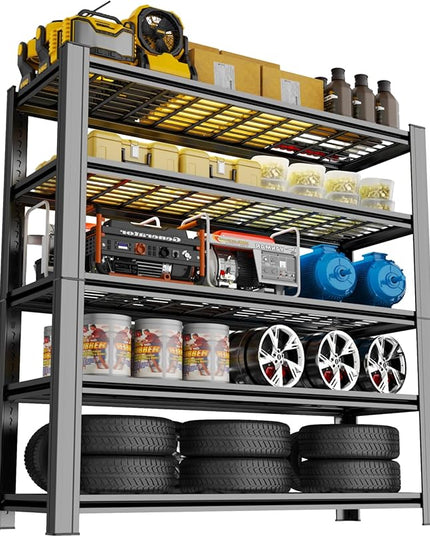 Garage Shelving,Heavy Duty 5-Tier Wire Shelving Unit - 72" H x 35.4" W x 15.7" D, 2500 lbs Load Capacity Storage Shelves,Adjustable Metal Shelves for Garage, Kitchen, and Pantry Storage