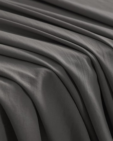 NTBAY Twin Comforter Set with Sheets, 5 Pieces Soft and Breathable Twin Bedding Set, Twin Bed in a Bag, Down Alternative Comforter Set Solid Color All Season, Kids Bedding Set, Dark Grey