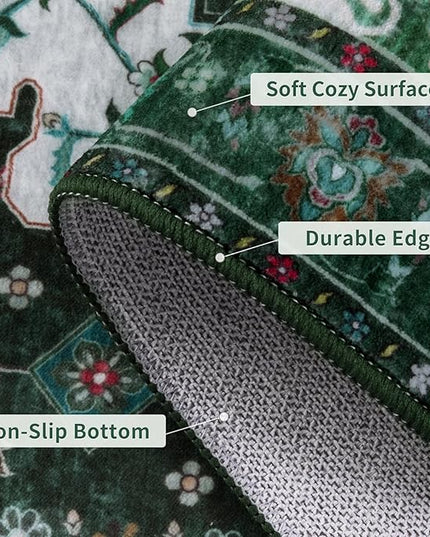 Ciicool Washable Runners Area Rug for Hallways, Ultra Soft 2'6 "x8' ft Boho Print Non-Slip Vintage Oriental Medallion Long Carpet for Kitchen Bedroom Laundry Bathroom