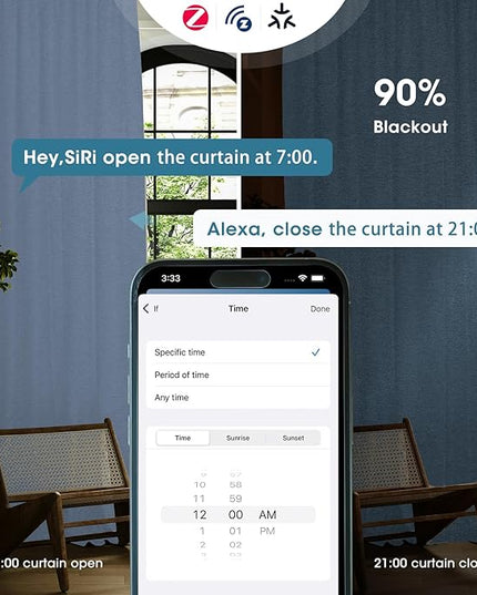 SmartWings Automatic Curtain Opener with Drapery, Motorized Vertical Blinds with Remote, Electric Closet Doors Sliding Panels Compatible with Alexa Google Homekit, 90% Blackout Sky Blue