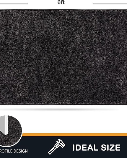 PURRUGS Easy Care Area Rug 4ft x 6ft, Non-Slip Machine Washable Entryway Rug, Dog Door Mat, Stain Resistant Accent Rug for Hallway, Living Room, Bedroom and Mudroom, Charcoal