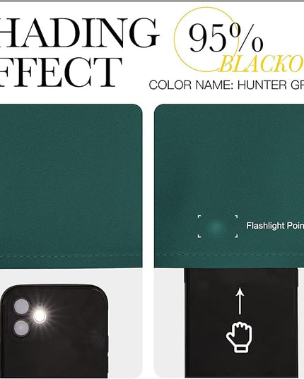 NICETOWN Hunter Green Blackout Bedroom Curtains 96 inches Long, Grommet Thermal Insulated Room Darkening Window Treatments Sound Reducing for Living Room, W46 x L96, 2 Panels