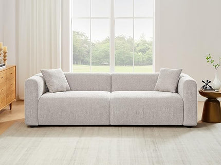 VANOMi Modular Sectional Sofa Set Oversized Cloud Couch with 95" Sofa & 42" Armchairs Living Room Furniture Set Boucle Upholstered Oversized Couch with Pillows 1 Sofa+2 Chairs