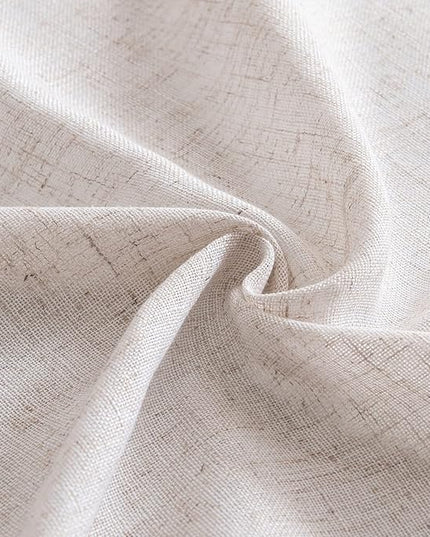 MIULEE Natural White Linen Curtains 72 Inch Length for Bedroom Living Room, Soft Thick Linen Textured Window Drapes Semi Sheer Light Filtering Rod Pocket Back Tab Farmhouse Cream Ivory, 2 Panels
