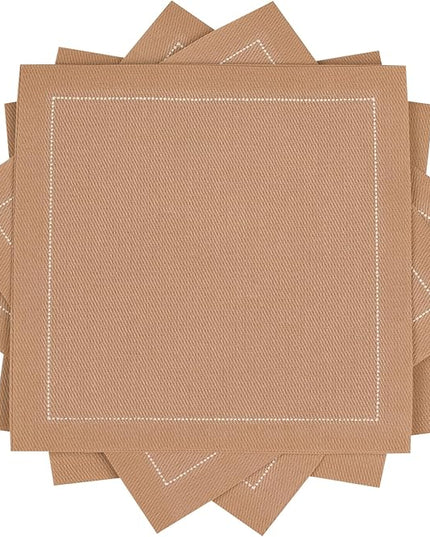 Nude Cotton Cocktail Napkins - 100% Cotton - 50 x pack - 4.5” x 4.5” - Hotel Quality, Soft & Absorbent, Ideal for Home, Party & Special Events, Bridal Showers, Wedding, Anniversary & Birthdays.