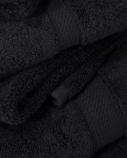 Superior Egyptian Cotton Pile 6 Piece Towel Set, Includes 2 Bath, 2 Hand, 2 Face Towels/Washcloths, Ultra Soft Luxury Towels, Thick Plush Essentials, Guest Bath, Spa, Hotel Bathroom, Black