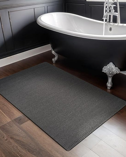 Beverly Rug Non-Slip Modern Entry Rug 2x3 Solid Traditional Rubber Backing Machine Washable Soft Thin Indoor Area Rugs for Living Room Stain Resistant Non Shedding Casual Carpet (2 x 3 Gray)