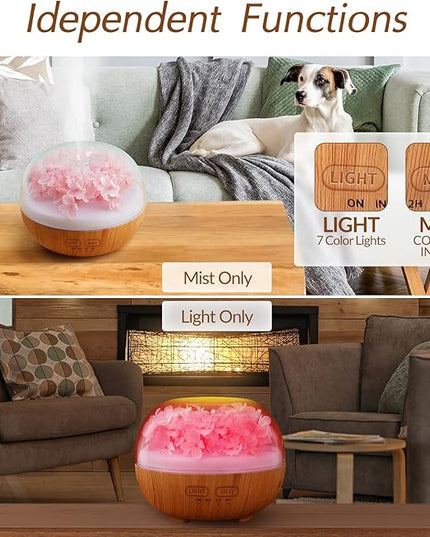 Aromatherapy Essential Oil Diffuser, 300ml Air Diffuser Humidifier with 7 LED Colors, Timer & Auto-Off for Home Bedroom Office (Pink)