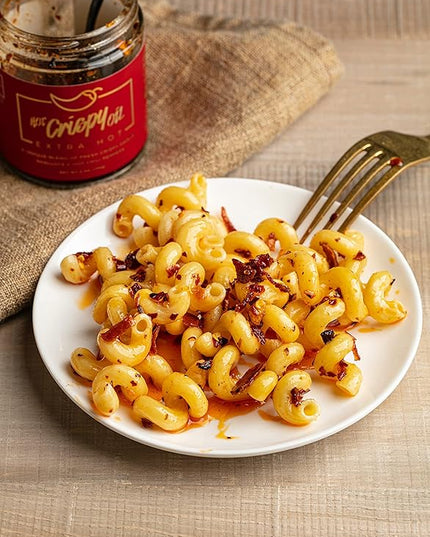 Hot Crispy Oil- Fried garlic, shallots, chili peppers and spices. Flavor bomb, Chili Crisp, Hot Sauce, Chili Oil,