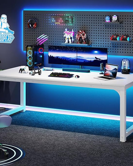 Tribesigns Modern Computer Desk, 78.7 x 39.4 inch X Large Executive Office Desk Computer Table Study Writing Desk Workstation for Home Office,White