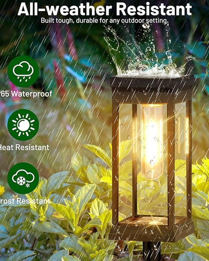 BesLowe 【Upgraded】 Solar Pathway Lights Outdoor, 12-Pack Large LED Solar Light Outdoor Waterproof, Super Bright Outside Lights for Yard, Sun-Powered Landscape Lighting for Garden Walkway, Warm White