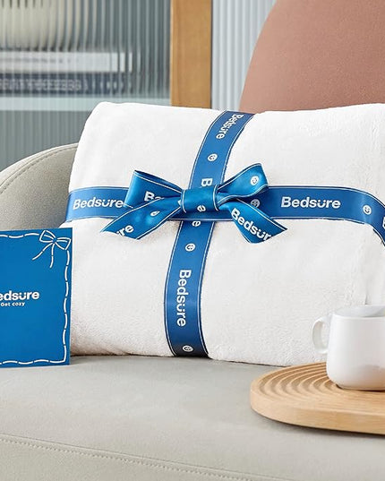 Bedsure GentleSoft Fleece Blankets King Size White - Bed Blanket Soft Lightweight Plush Cozy Fuzzy Luxury Microfiber, 108x90 inches