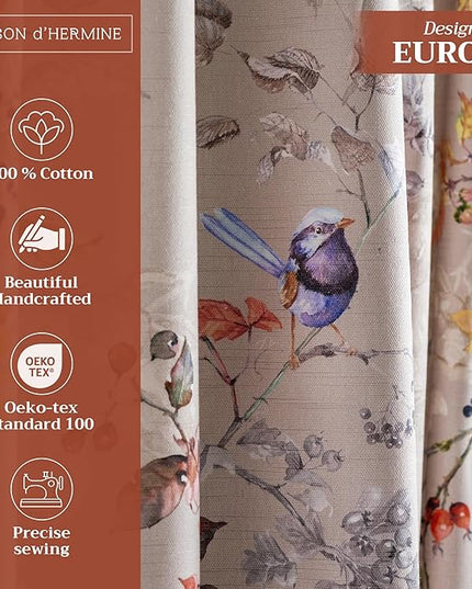Maison d' Hermine Curtains for Living Room 100% Cotton 108 inch Length One Panel Light Filtering Curtains for Bedroom Windows with Rod and Loop Pockets Drapes (Equinoxe Multicolor, 50" W x 108" L)