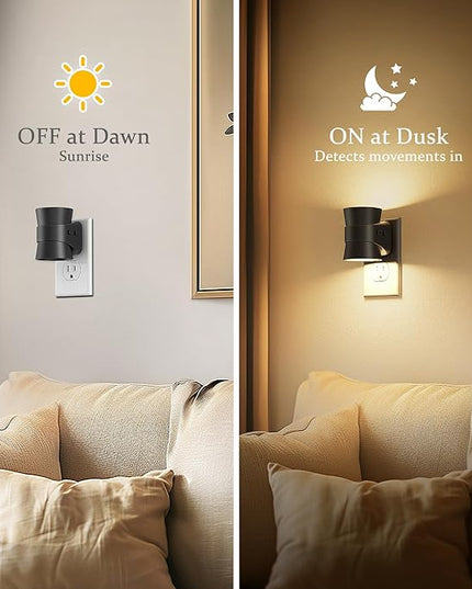 JandCase Night Light, Night Lights Plug Into Wall with 3 Color Temperatures, 2 Pack Dusk to Dawn Sensor Dimmable Nightlight, 3CCT (3000K/4000K/5000K) Adjustable LED Night Light for Bathroom Hallway