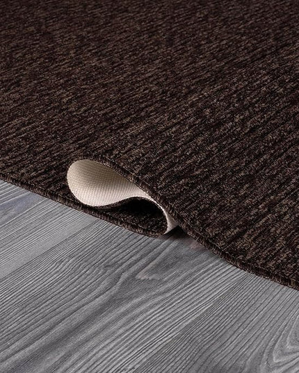 Beverly Rug Non-Slip Modern Runner Rug 2x7 Solid Traditional Rubber Backing Non Skid Soft Thin Indoor Area Rugs for Living Room Stain Resistant Non Shedding Casual Carpet (2 x 7 Brown)