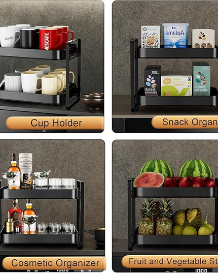 2-Tier Cup Drying Rack & Coffee Bar Accessories with Drying Tray, Coffe Mug Holder Rack for Countertop - Baby Bottle Organizer, Sippy Cup Storage, Tea holder & Glass Cup Organizer