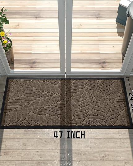Yimobra 47x24 Large Door Mat Outdoor Indoor, All-Season Waterproof Door Mat Outside Entrance, All-Weather Non-Slip Outside Doormat for Garage Patio Entryway, Brown