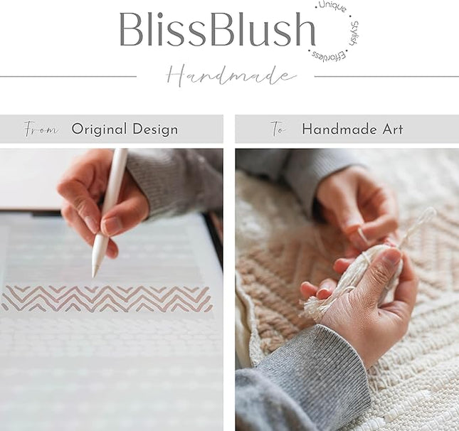BlissBlush Brown Decorative Throw Pillow Cover 18x18 Square Boho Accent Pillowcase Tassels Farmhouse Cushion for Couch Sofa Bedroom Livingroom Home Décor Cover ONLY (Pack of 1)