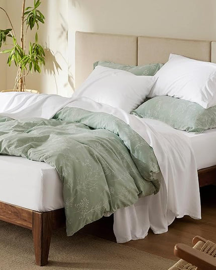 Bedsure Cooling Sheets Twin, Rayon Derived from Bamboo, Cooling Sheets, Breathable & Soft, Deep Pocket Up to 16 Inches, Hotel Luxury Silky Bedding for Hot Sleepers, White