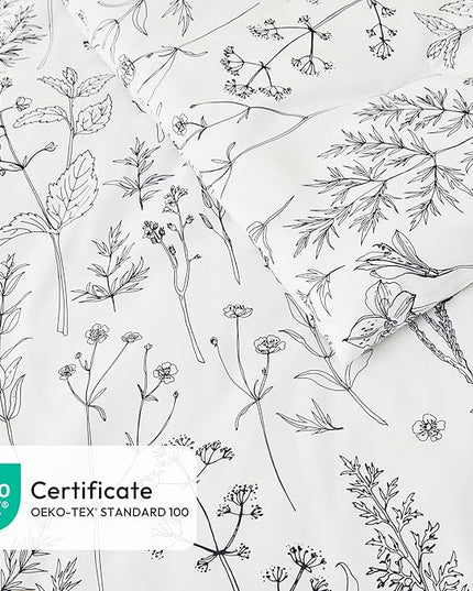 Love's cabin White King Size Comforter Set - King Comforter Set, 3 Pieces Cute Floral Bedding Sets for All Seasons,1 Soft Reversible Botanical Flowers Comforter and 2 Pillow Shams