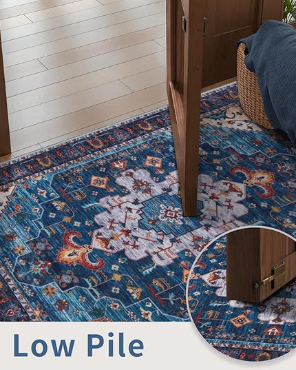 Ciicool Washable Runners Area Rug for Hallways, Ultra Soft 2'6 "x8' ft Boho Print Non-Slip Vintage Oriental Medallion Long Carpet for Kitchen Bedroom Laundry Bathroom