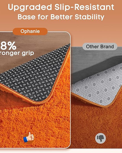 Ophanie Orange Rugs for Living Room Bedroom, 6x9 Fluffy Fuzzy Furry Carpet, Plush Soft Shaggy Bedside Indoor Floor Area Rug for Kids Girls Boys Baby Teen Dorm Nursery Home Decor Aesthetic