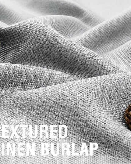 H.VERSAILTEX 95% Blackout Linen Curtains 108 Inches Long for Bedroom/Living Room Thermal Insulated Grommet Curtain Drapes Primitive Textured Burlap Effect Window Drapes 1 Panel - Heather Grey/Black
