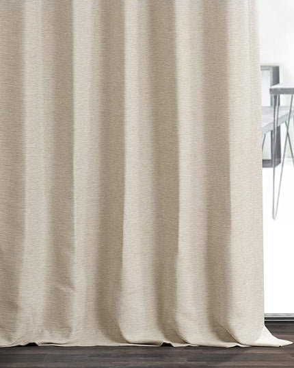 HPD Half Price Drapes Bellino Room Darkening Curtains 84 Inches Long Curtains for Bedroom & Living Room (1 Panel), 50W x 84L, Oat Cream