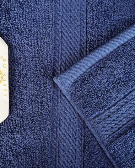 Superior Egyptian Cotton Pile 3 Piece Towel Set, Includes 1 Bath, 1 Hand, 1 Face Towel/Washcloth, Ultra Soft Luxury Towels, Thick Plush Essentials, Guest Bath, Spa, Hotel Bathroom, Navy Blue
