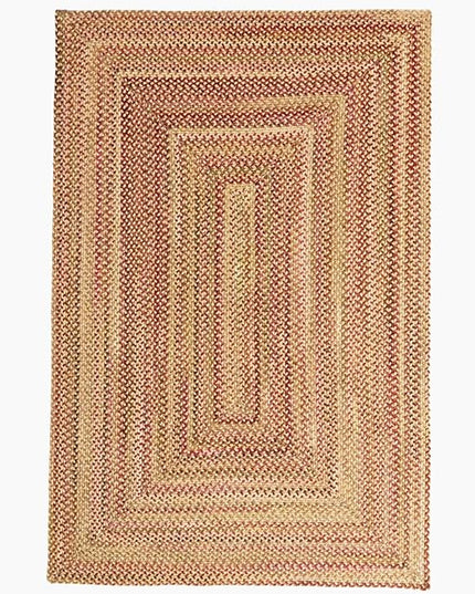 Capel American Heritage Harvest Gold 0' 36" X 0' 36" Concentric Rectangle Braided Rug