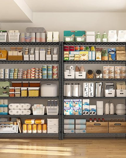 6Tier Metal Shelving Unit Storage Shelves. 1200LBS Wire Shelving Rack Heavy Duty, 75H Adjustable Pantry Shelves, Metal Shelf for Garage Shelving, Closet Shelves,Kitchen, 75" Hx 36" Wx 18" D