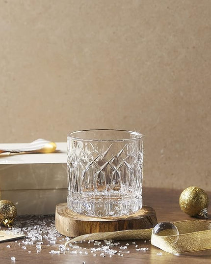LEMONSODA Premium Double Rock Old Fashioned Whiskey Glasses - Set of 12 Cocktail Glasses for Scotch, Whiskey, Bourbon and Cognac - Vintage Arch Design (12 fl. oz.) (Arch) [2066]
