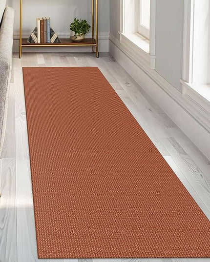 KOZYFLY Runners for Hallways 3x8 ft Washable Kitchen Runner Non Slip Rubber Backed Hall Runners Cotton Entryway Runner Rugs Floor Carpet for Indoor Backdoor Bedroom Kitchen, Orange/Tan