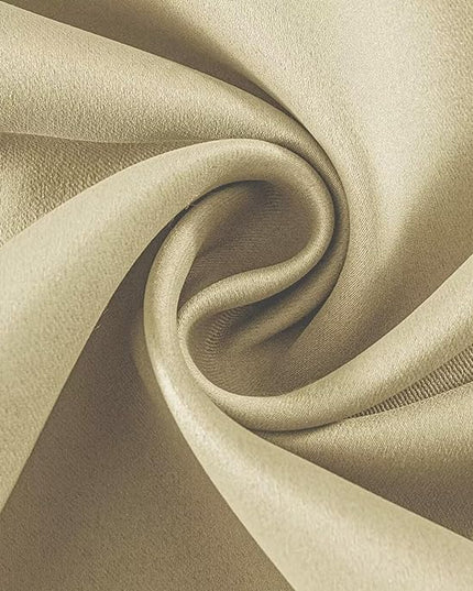 Joydeco Beige Custom Solid Single Blackout Curtain for Bedroom and Living Room, Grommet Thermal Insulated Room Darkening Curtain 1 Panel (Custom Size,Beige)