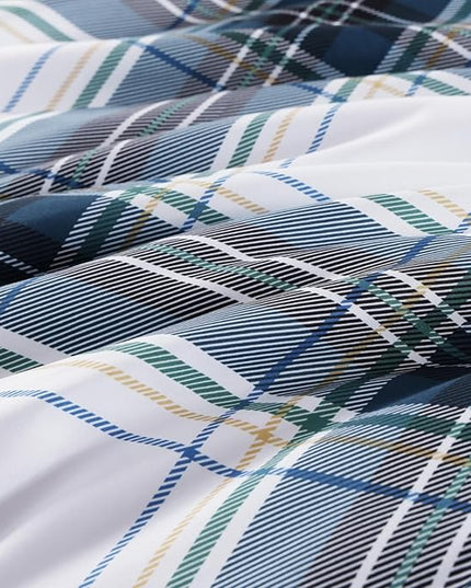 MaiRêve Twin XL Size Plaid Comforter Set Blue White, Classic 5 Pieces Farmhouse Bedding Set, All Season Lightweight Bed in A Bag with Sheets, Pillowcase & Sham