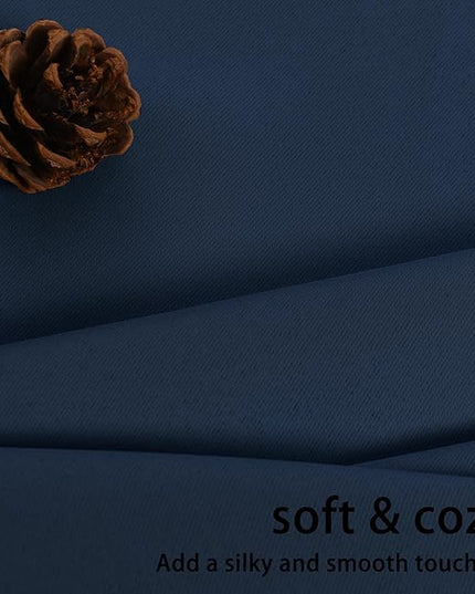 JIUZHEN Navy Blackout Curtains with Tiebacks-Thermal Insulated, Light Blocking/Noise Reducing Grommet Curtain Drapes for Bedroom/Living Room, Set of 2 Window Curtain Panels, 52 x 84 Inch Length