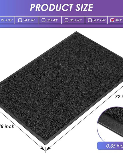 Kuyal Door Mat, 4'x6' Indoor Outdoor Entrance Mat to Trap Dirt and Moisture, Non Slip Waterproof Outdoor Mats, Commercial Floor Inside Outside Entrance, Heavy Duty Durable Welcome Mats, Black
