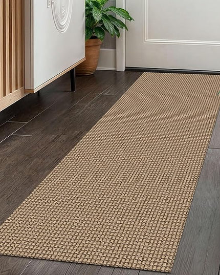 KOZYFLY Boho Runners for Hallways 2x5 ft Washable Kitchen Runner Non Slip Rubber Backed Hall Runners Cotton Entryway Runner Rugs Floor Carpet for Indoor Backdoor Bedroom Kitchen, Tan/Orange/Brown