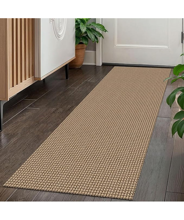 KOZYFLY Boho Runners for Hallways 2x5 ft Washable Kitchen Runner Non Slip Rubber Backed Hall Runners Cotton Entryway Runner Rugs Floor Carpet for Indoor Backdoor Bedroom Kitchen, Tan/Orange/Brown