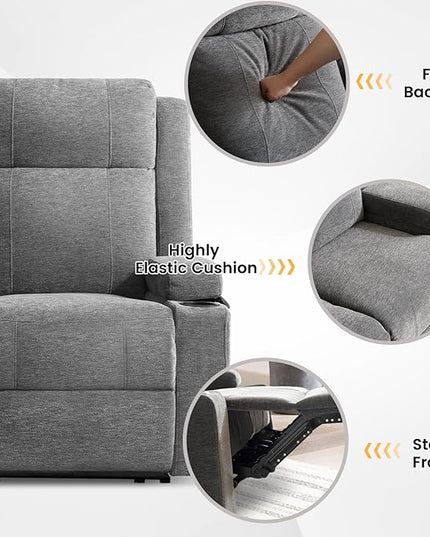 Loveseat Recliner, Loveseat Sofa with Adjustable Footrest, Wall Hugger Recliner for Living Room & Home Theater & RV(Gray)