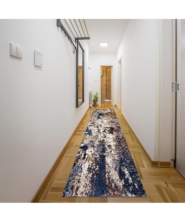 Keen Home Design Area Rugs - 2x14 Non-Shedding, Abstract Rugs for Kitchen, Living Room, Bedroom, Dining Room, Entryway - Size: 2'8" x 14', Multi