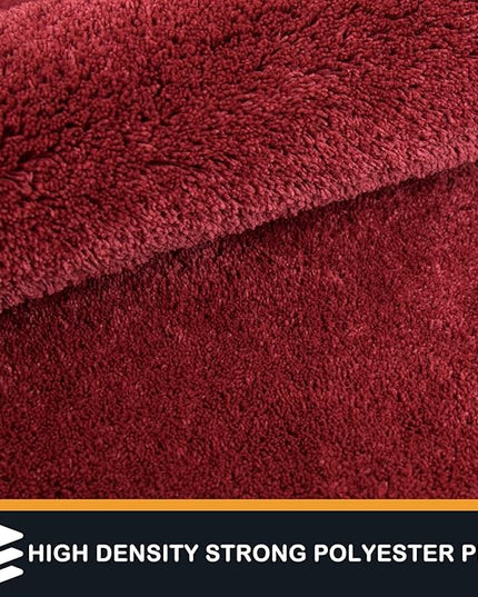 PURRUGS Easy Care Area Rug 4ft x 6ft, Non-Slip Machine Washable Entryway Rug, Dog Door Mat, Stain Resistant Accent Rug for Hallway, Living Room, Bedroom and Mudroom, Burgundy Red