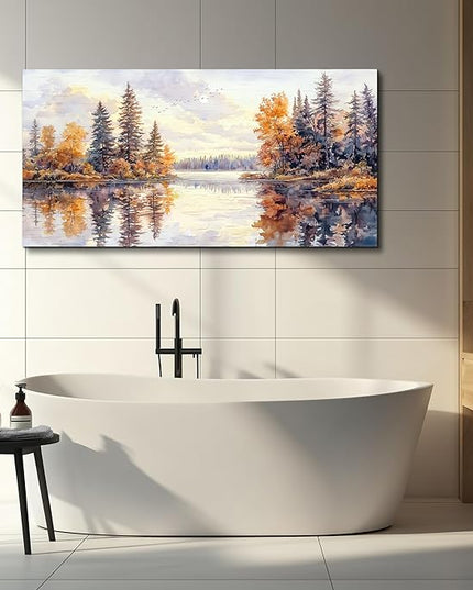PHAOHUAXM Large Natural Landscape Wall Art For Dining Room Apartment Abstract Ink Landscape Painting Wall Decoration Living Room Bedroom Office Artwork Pictures Home Decoration Aesthetics 30x60 In