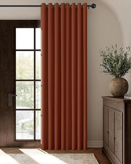 ChrisDowa 100% Blackout Terracotta Solid Curtains 90 Inches Long 2 Panels for Bedroom Living Room,Farmhouse Room Darkening Thermal Insulated Soundproof Grommet Top Window Treatment Drapes,52x90
