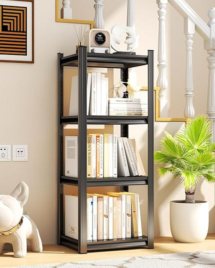 Storage Shelves, Garage Metal Shelving Unit, Adjustable, Double-Layer Column with Reinforced Ribs, Heavy-Duty, Capable of Bearing 2400 lbs, Suitable for Garage, Warehouse, Kitchen Storage