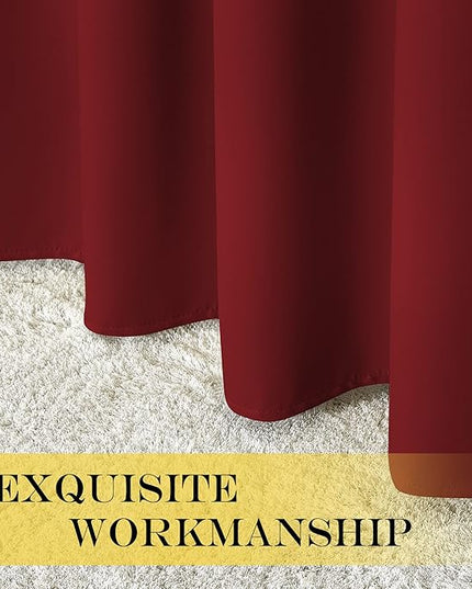 NICETOWN Blackout Drapery Curtain Panel - Thermal Insulated Solid Grommet Blackout Curtain/Panel/Drape for Living Room(Single Panel, 52 by 54-inch, Burgundy Red)