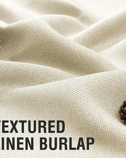 H.VERSAILTEX 90% Blackout Linen Curtains 63 Inches Long for Bedroom/Living Room Thermal Insulated Grommet Curtain Drapes Primitive Textured Burlap Effect Window Drapes 1 Panel - Heather Sand/Black