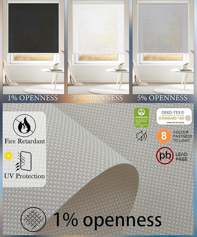 Motorized Blinds with Remote Cordless Automatic Motorized Shades Custom Blinds for Windows Smart Curtains Compatible with Alexa Google Home(Solar Beige,W28 x H72in)